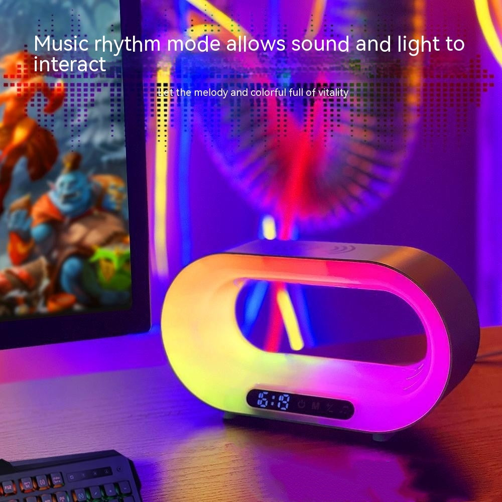 Multi-function 3 In 1 LED Night Light APP Control RGB Atmosphere Desk Lamp Smart Multifunctional Wireless Charger Alarm Clock - Tekskmarket